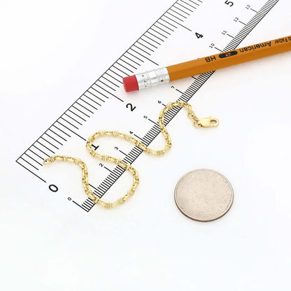 Real 14K Gold 2.8mm Mariner Bracelet 7" - Made in Italy