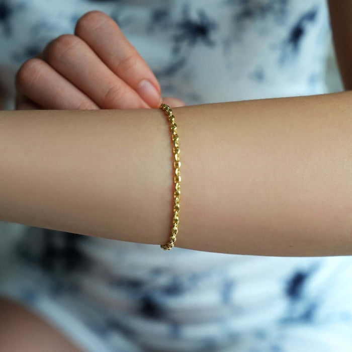 14K Yellow Gold 2.8mm Mariner Bracelet (Hollow) 7" - Made in Italy - WJD Exclusives