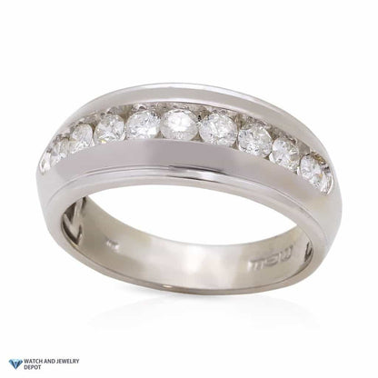 1.35Ct Round Real Diamond 10K White Gold Men's & Women's Band Ring Size 10.5