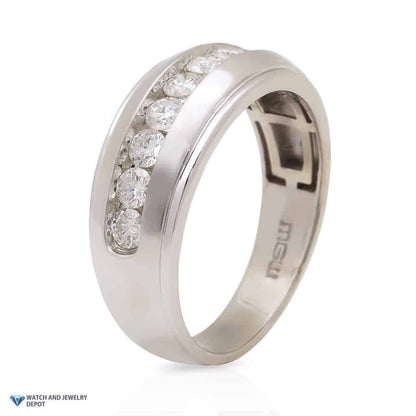 1.35Ct Round Real Diamond 10K White Gold Men's & Women's Band Ring Size 10.5