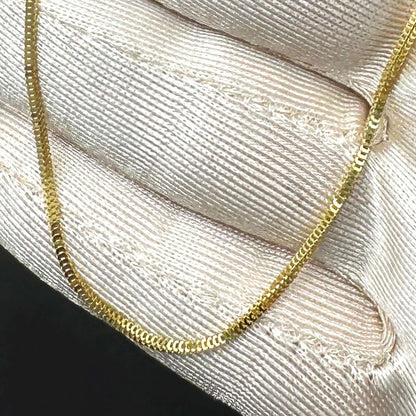 Real Solid 10K Gold 1.1mm Franco Chain Necklace 20"