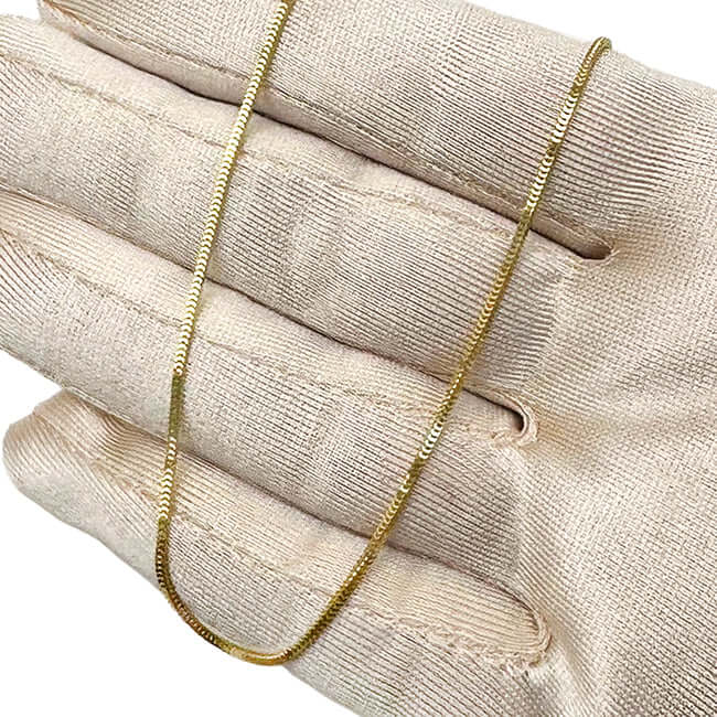 Real Solid 10K Gold 1.1mm Franco Chain Necklace 20"