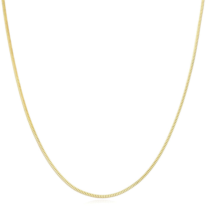 10K Yellow Gold 1.1mm Franco Chain (Solid Links) 20" - WJD Exclusives
