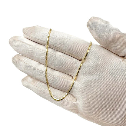Real Solid 10K Gold 2mm Flat Mariner Chain Necklace 20"