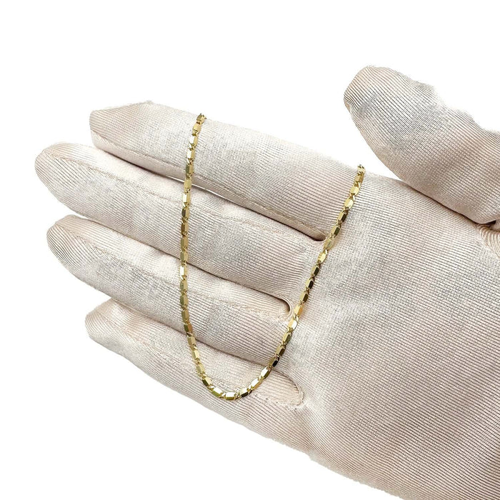 10K Yellow Gold 2mm Flat Mariner Chain (Solid Links) 20" - WJD Exclusives