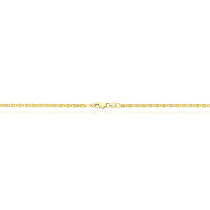 Real Solid 10K Gold 2mm Flat Mariner Chain Necklace 20"