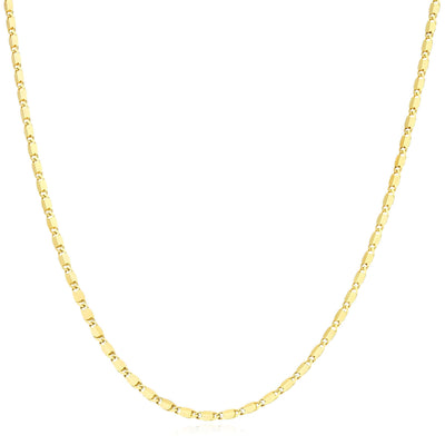 10K Yellow Gold 2mm Flat Mariner Chain (Solid Links) 20" - WJD Exclusives