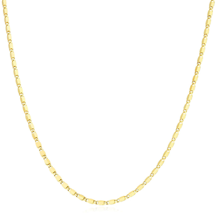 10K Yellow Gold 2mm Flat Mariner Chain (Solid Links) 20" - WJD Exclusives
