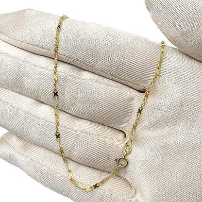 Real Solid 10K Gold 1.8mm Infinity Chain Necklace 18"