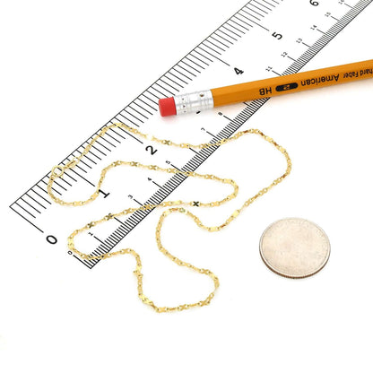 Real Solid 10K Gold 1.8mm Infinity Chain Necklace 18"