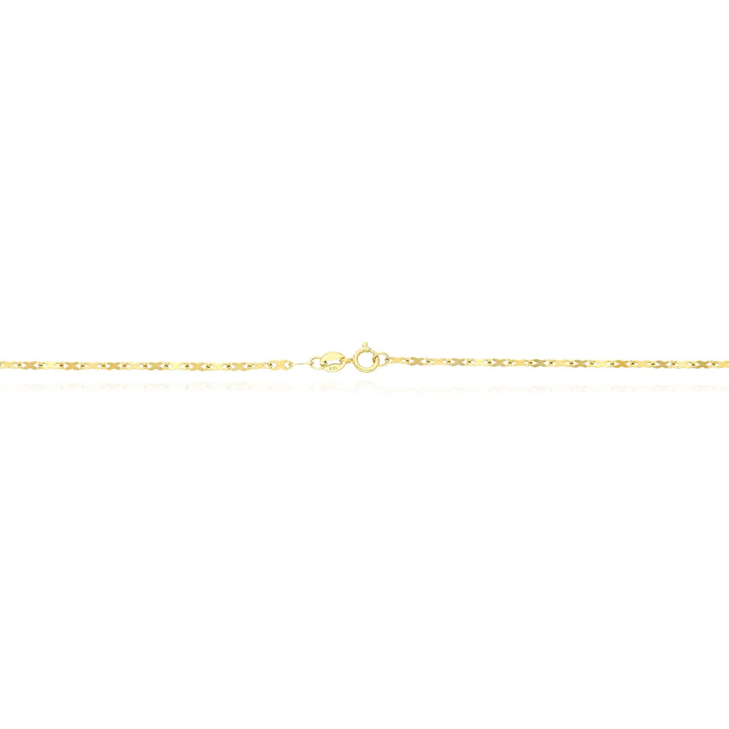 Real Solid 10K Gold 1.8mm Infinity Chain Necklace 18"