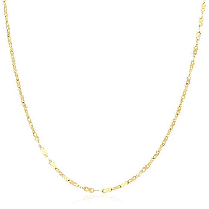 10K Yellow Gold 1.8mm Infinity Chain (Solid Links) 18" - WJD Exclusives
