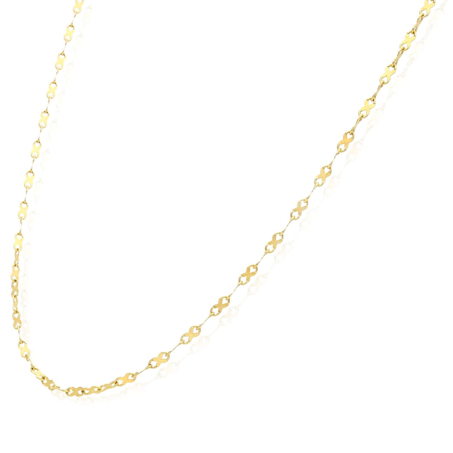 Real Solid 10K Gold 1.8mm Infinity Chain Necklace 18"
