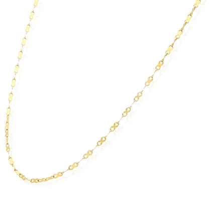 Real Solid 10K Gold 1.8mm Infinity Chain Necklace 18"