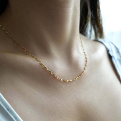 Real Solid 10K Gold 1.8mm Infinity Chain Necklace 18"