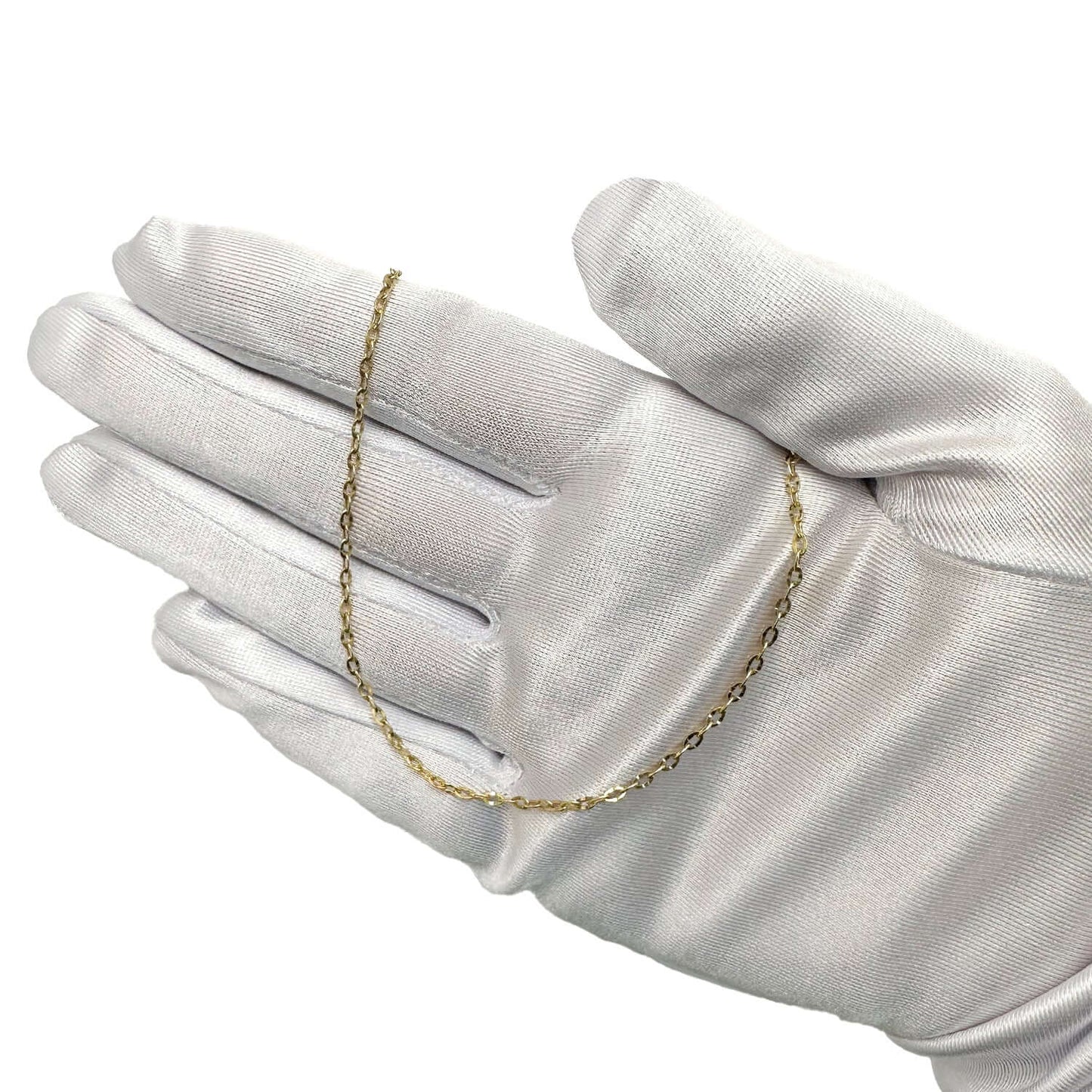 Real 10K Solid Gold 2mm Parallel Cable Chain Necklace 18"