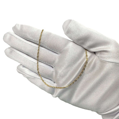Real 10K Solid Gold 2mm Parallel Cable Chain Necklace 18"