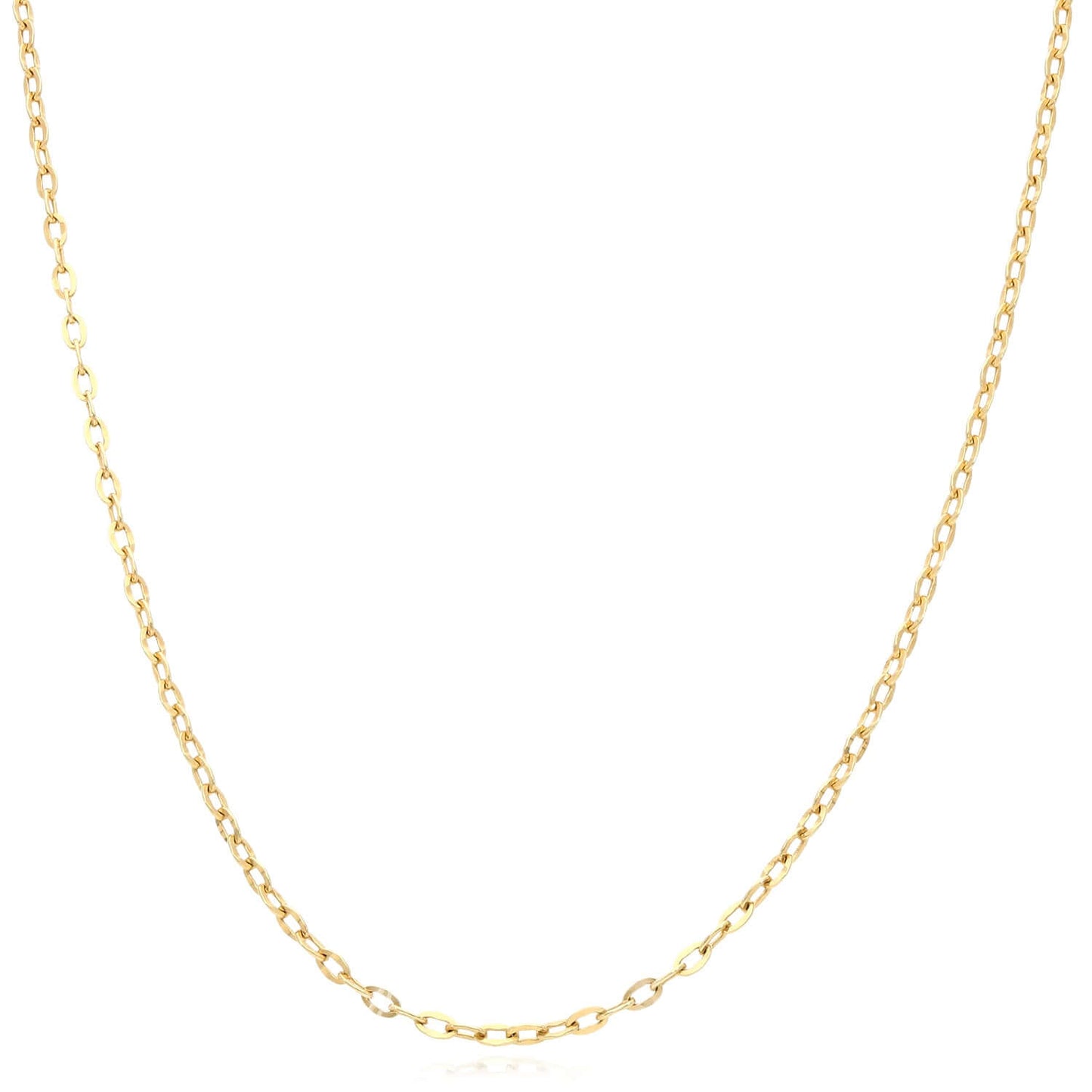 Real 10K Solid Gold 2mm Parallel Cable Chain Necklace 18"