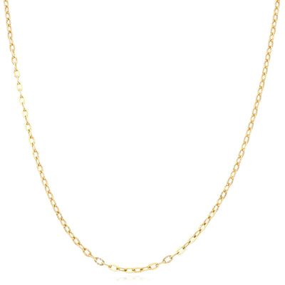 10K Yellow Gold 2mm Parallel Cable Chain (Solid Links) 18" - WJD Exclusives