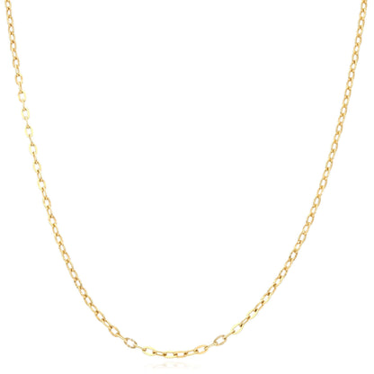 Real 10K Solid Gold 2mm Parallel Cable Chain Necklace 18"