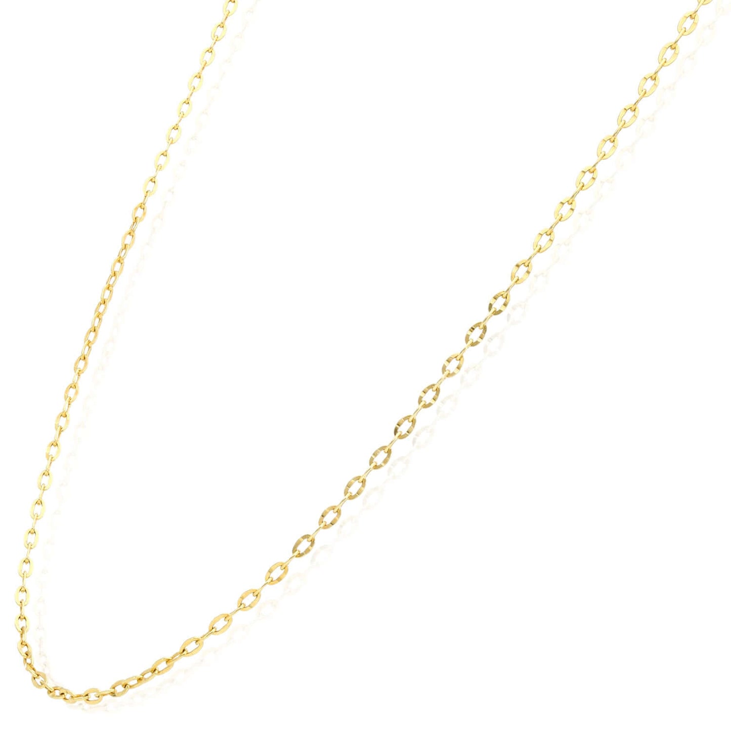 Real 10K Solid Gold 2mm Parallel Cable Chain Necklace 18"