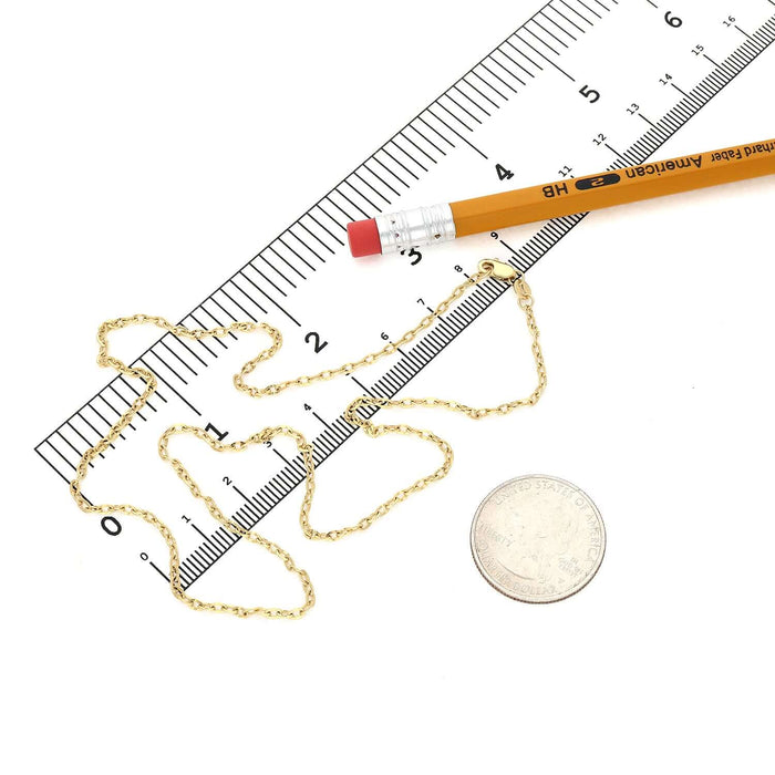 10K Yellow Gold 2mm Parallel Cable Chain (Solid Links) 18" - WJD Exclusives