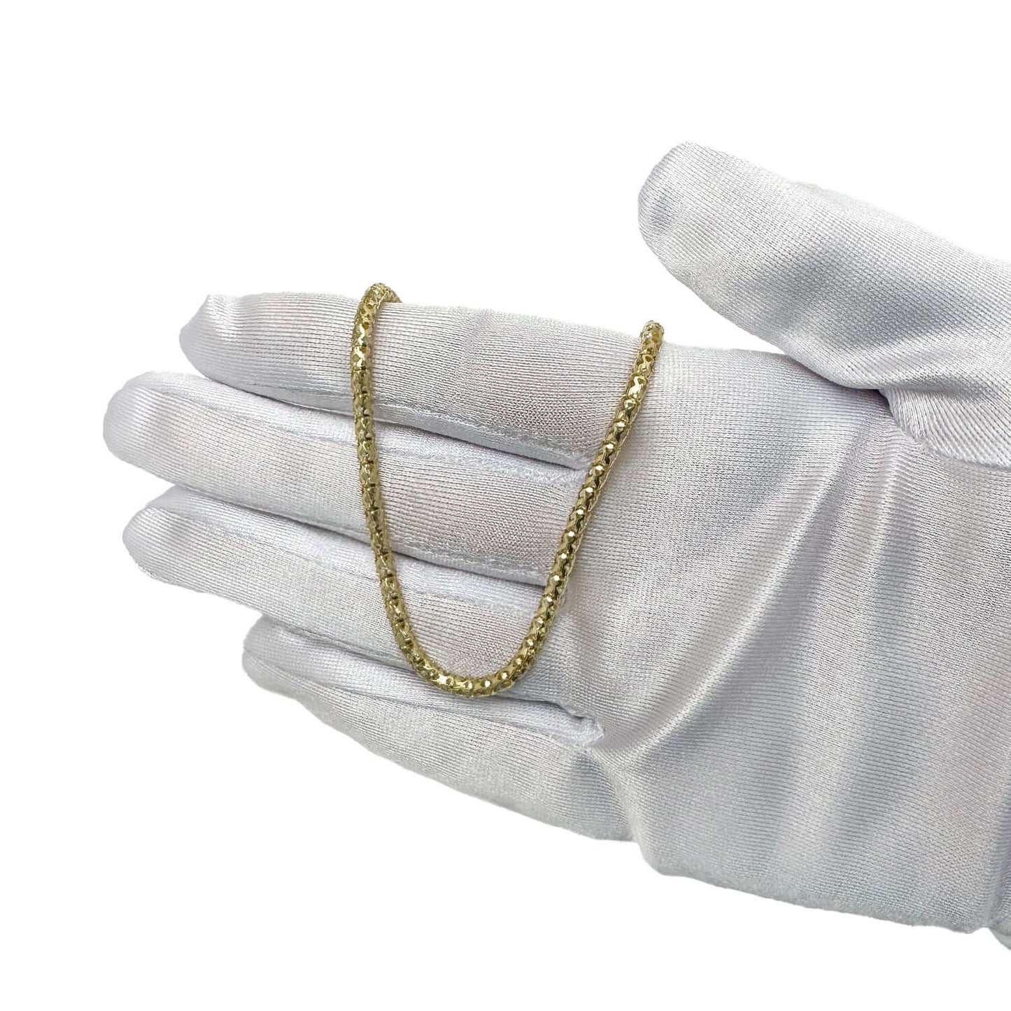 Real 10K Gold 3mm Round Link Chain Necklace 18", 20", 22"