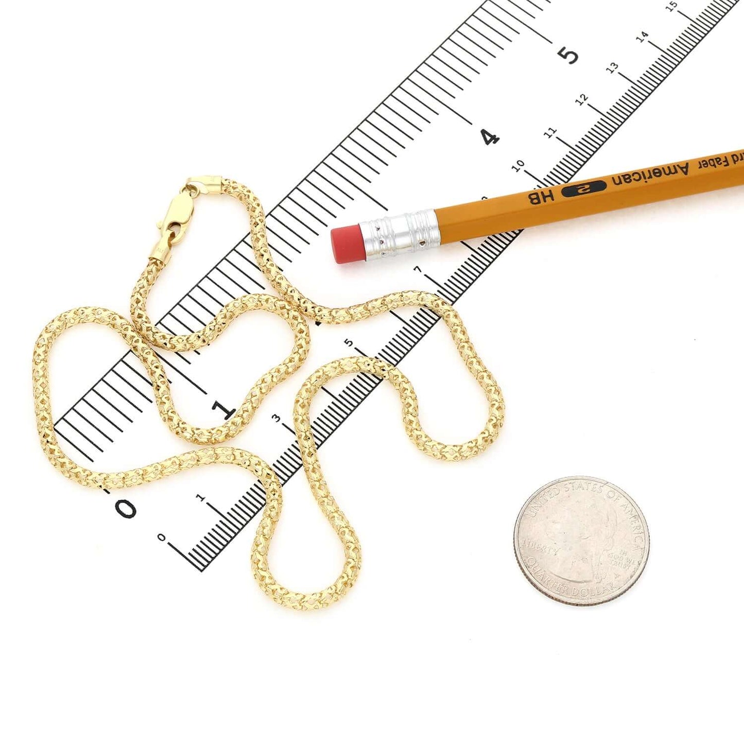 Real 10K Gold 3mm Round Link Chain Necklace 18", 20", 22"