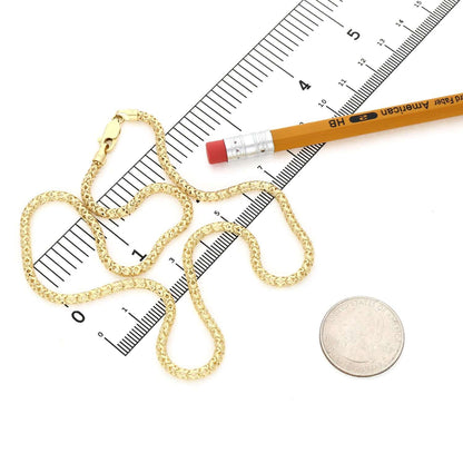 Real 10K Gold 3mm Round Link Chain Necklace 18", 20", 22"