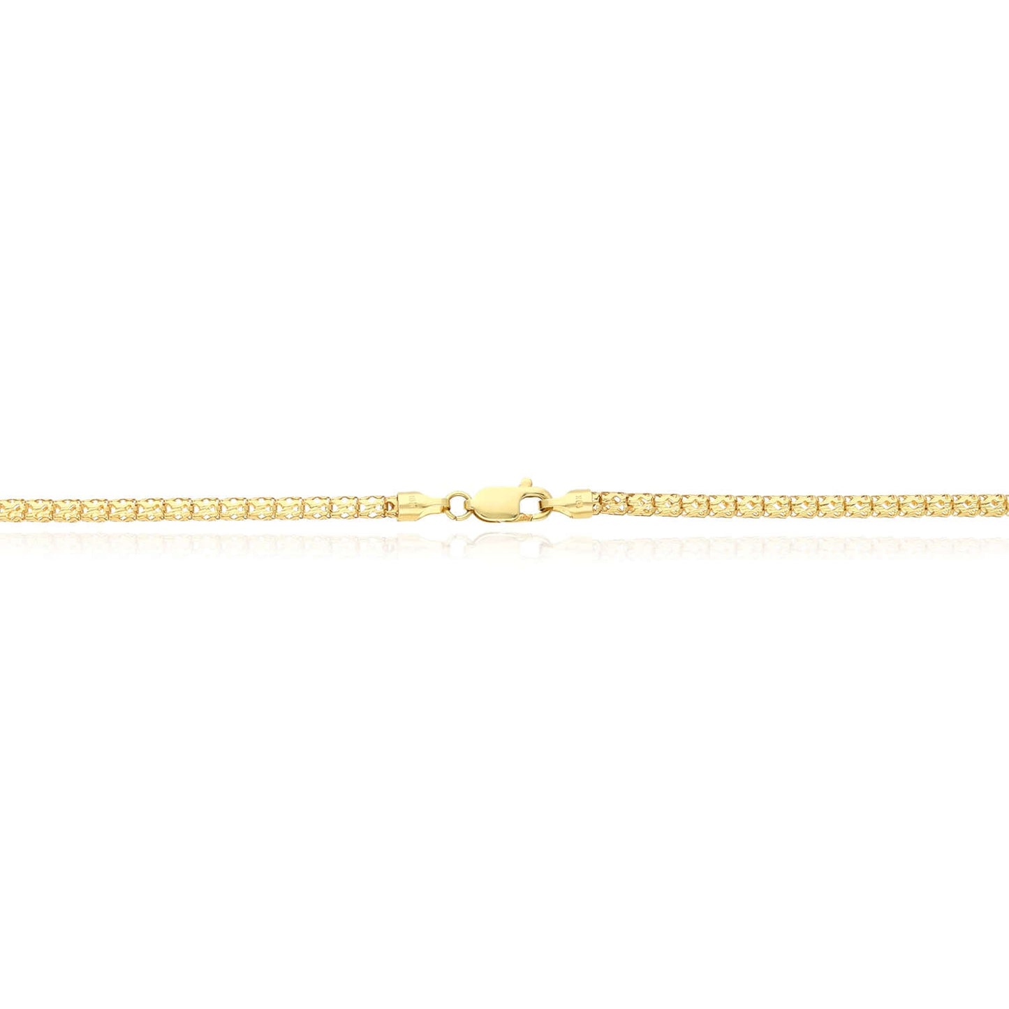 Real 10K Gold 3mm Round Link Chain Necklace 18", 20", 22"