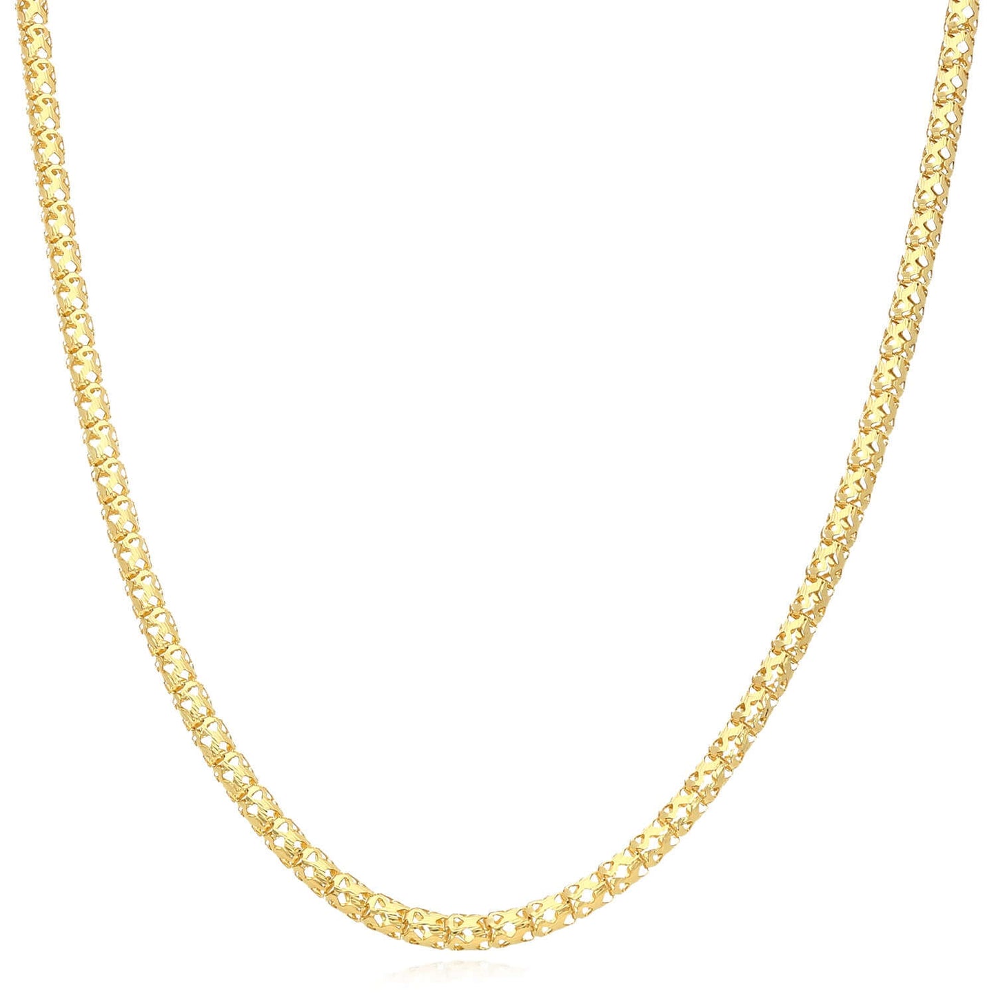 Real 10K Gold 3mm Round Link Chain Necklace 18", 20", 22"