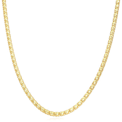 Real 10K Gold 3mm Round Link Chain Necklace 18", 20", 22"