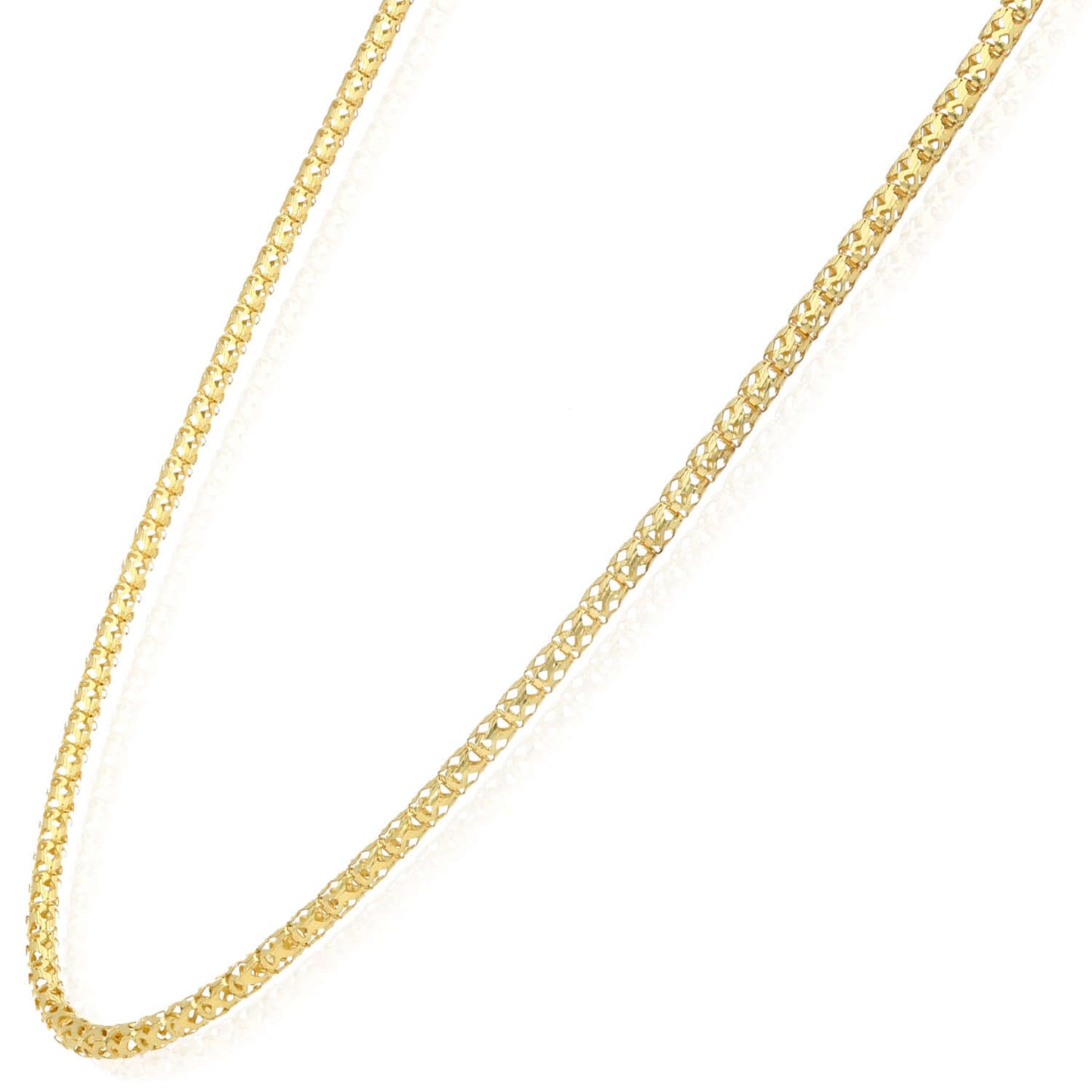 Real 10K Gold 3mm Round Link Chain Necklace 18", 20", 22"