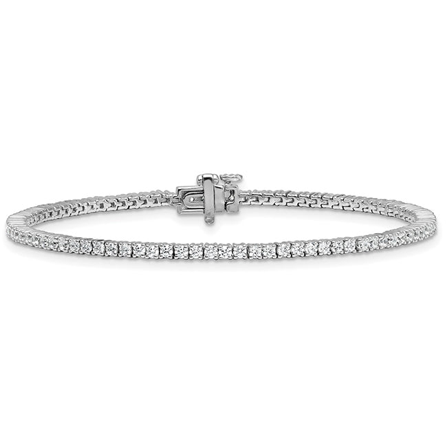 2.00 - 25.00CTW Lab - Grown Diamond 14K White Gold 2mm - 7mm Tennis Bracelet 7" - WJD Exclusives