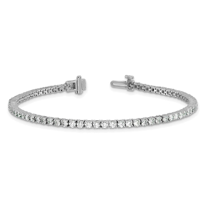2.00 - 25.00CTW Lab - Grown Diamond 14K White Gold 2mm - 7mm Tennis Bracelet 7" - WJD Exclusives