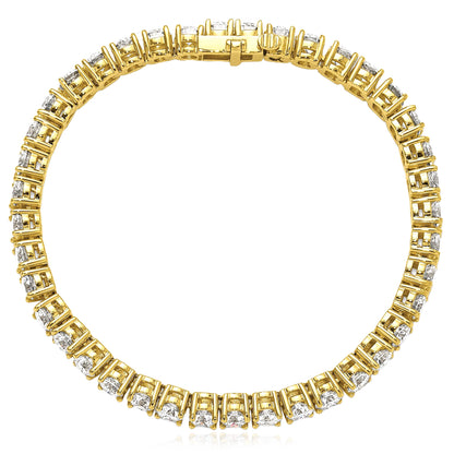 2.00-25.00CTW Lab-Grown Diamond Real 14K Gold 2mm-7mm Tennis Bracelet 7"