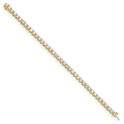 2.00-25.00CTW Lab-Grown Diamond Real 14K Gold 2mm-7mm Tennis Bracelet 7"