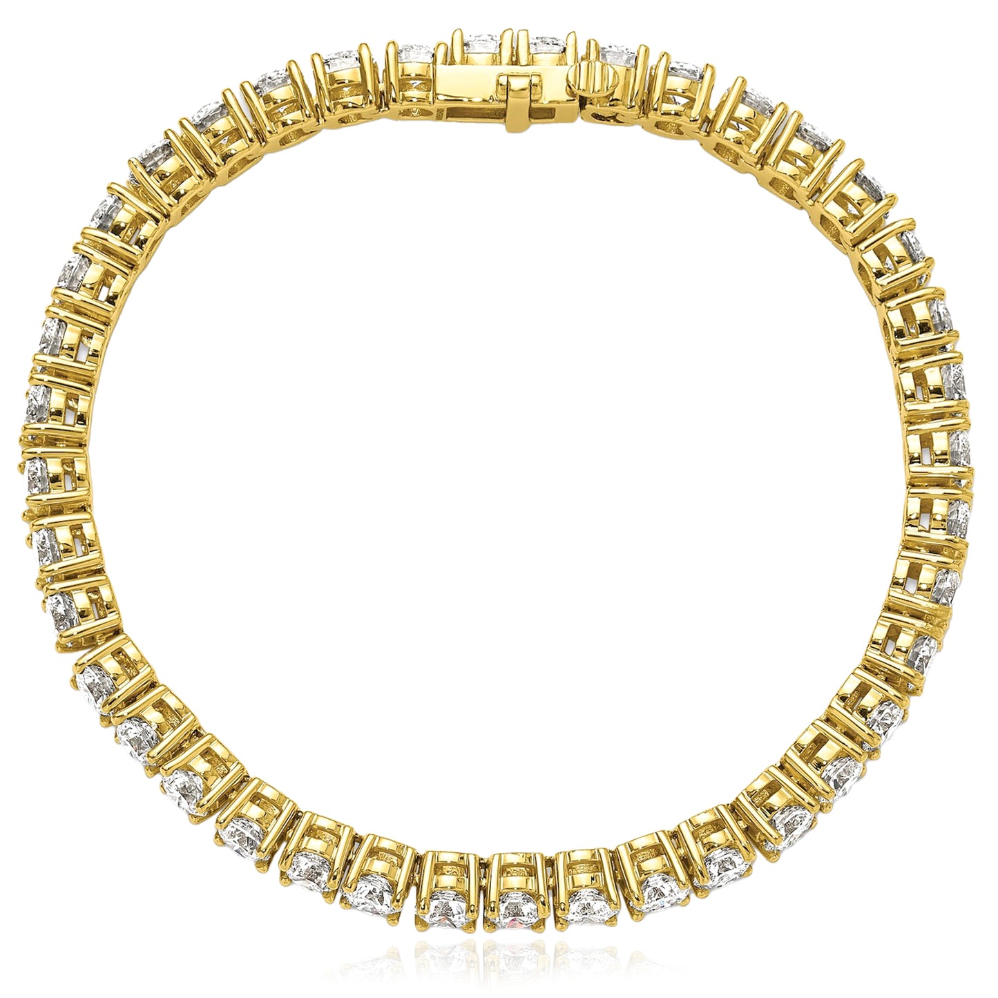 2.00-25.00CTW Lab-Grown Diamond Real 14K Gold 2mm-7mm Tennis Bracelet 7"