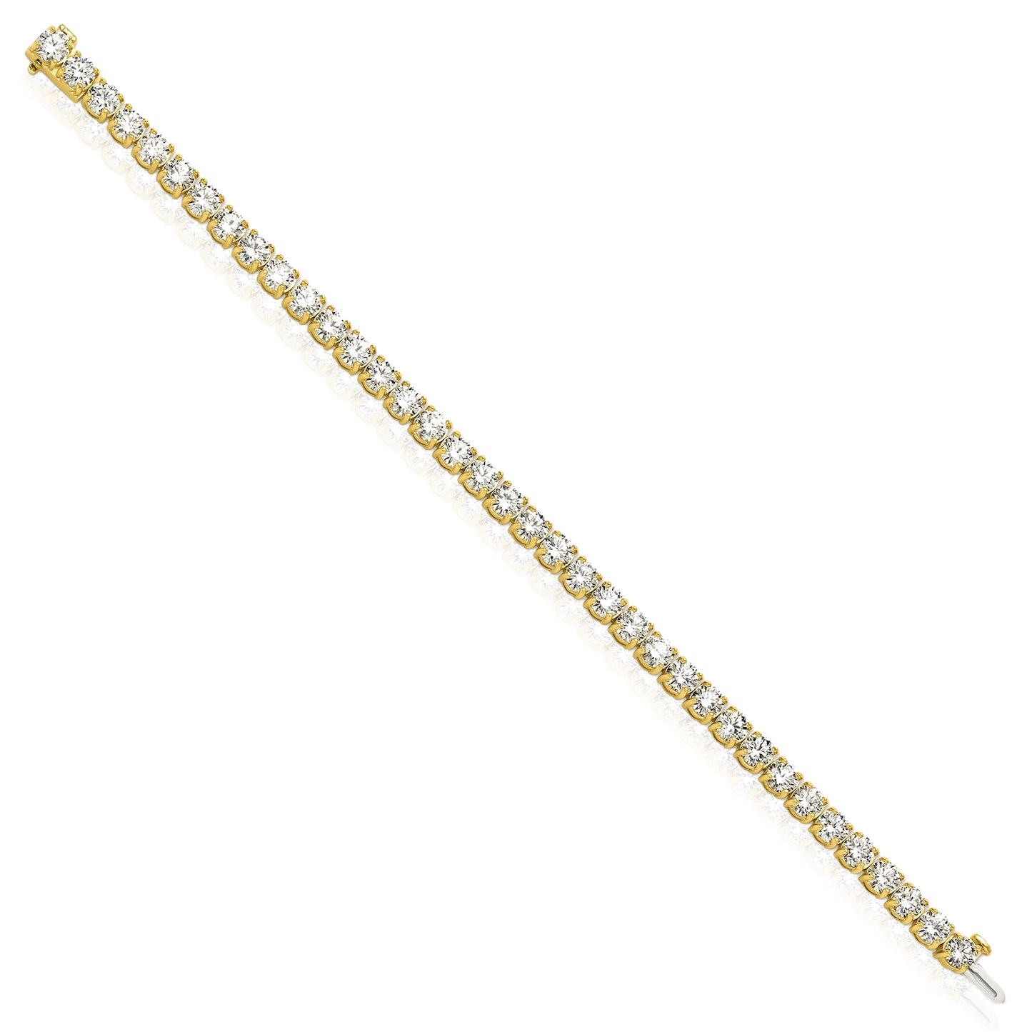 2.00-25.00CTW Lab-Grown Diamond Real 14K Gold 2mm-7mm Tennis Bracelet 7"