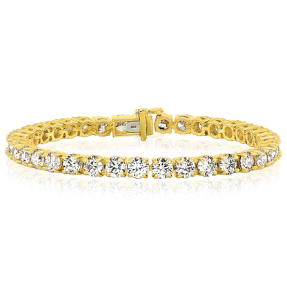 2.00-25.00CTW Lab-Grown Diamond Real 14K Gold 2mm-7mm Tennis Bracelet 7"