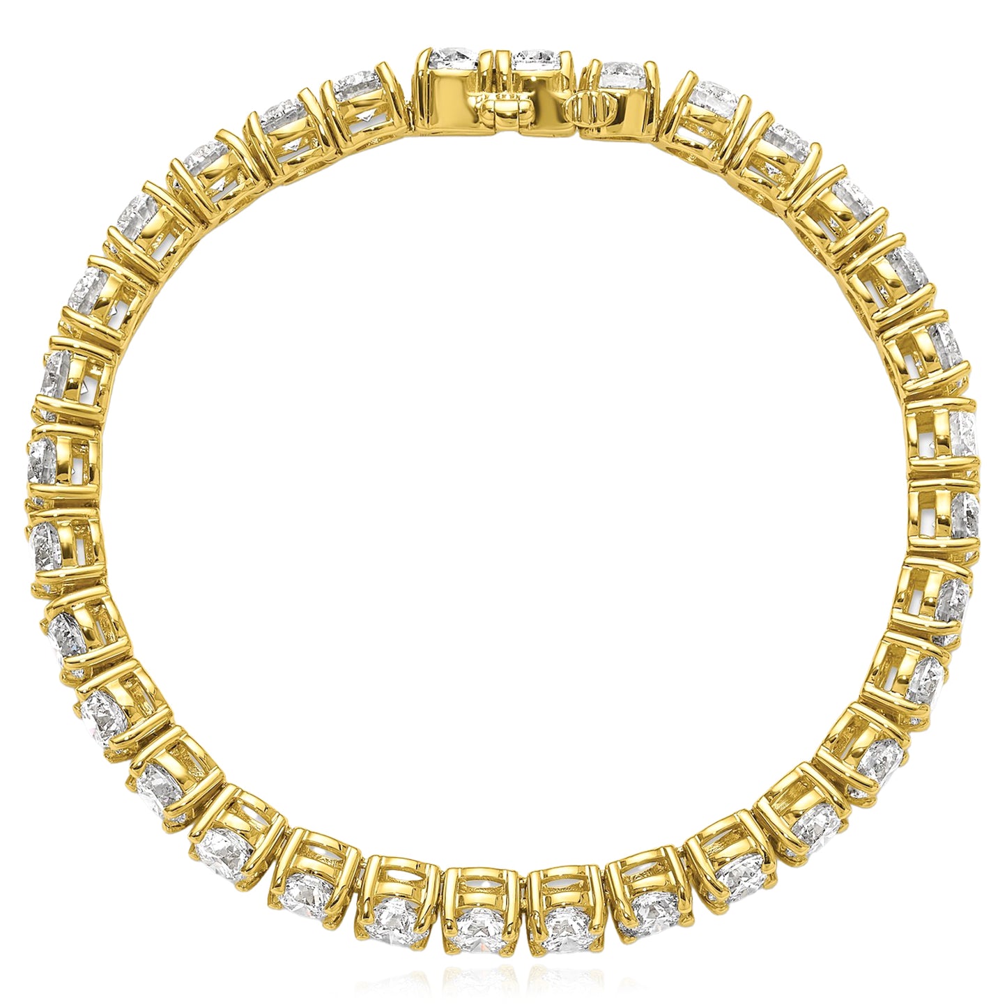 2.00-25.00CTW Lab-Grown Diamond Real 14K Gold 2mm-7mm Tennis Bracelet 7"