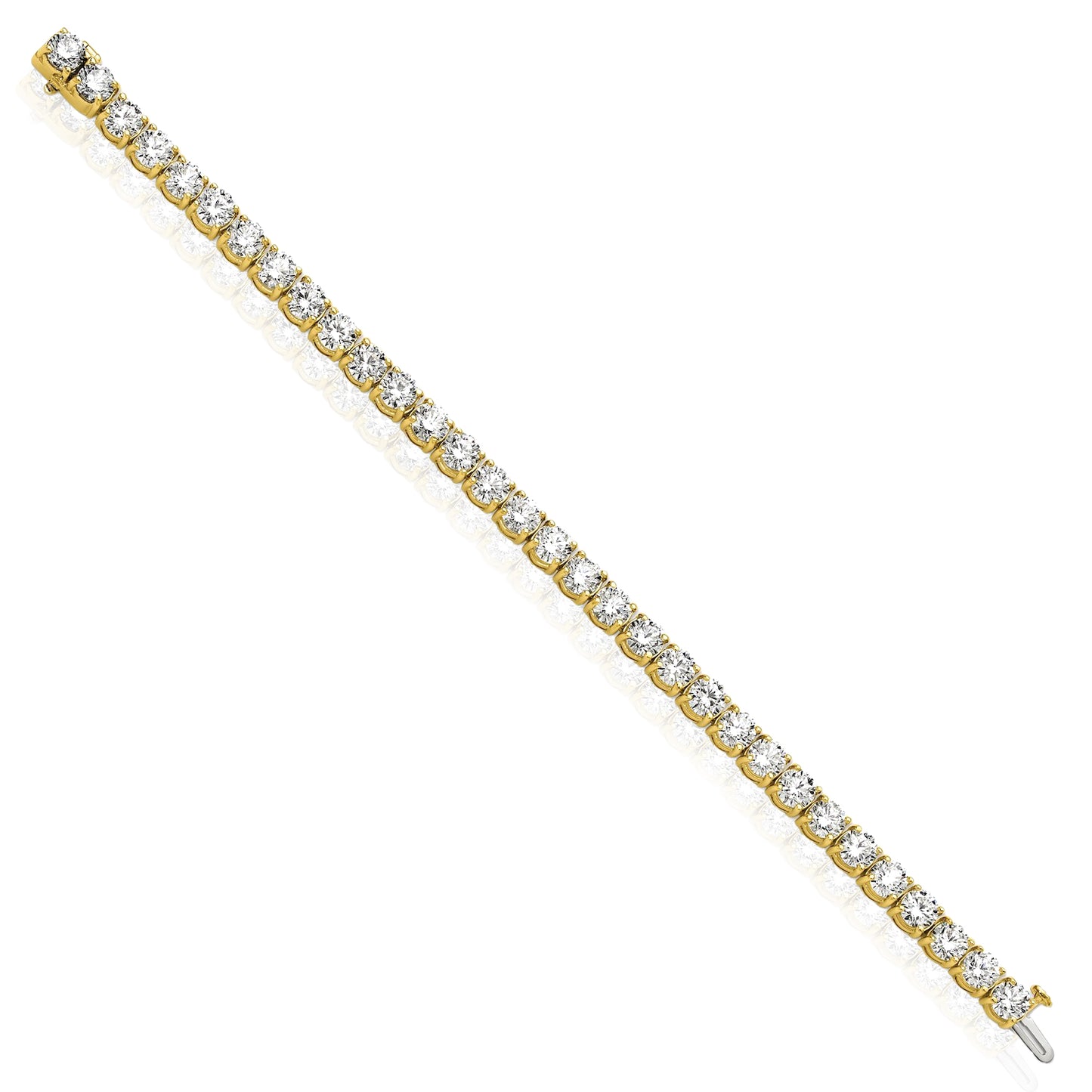 2.00-25.00CTW Lab-Grown Diamond Real 14K Gold 2mm-7mm Tennis Bracelet 7"
