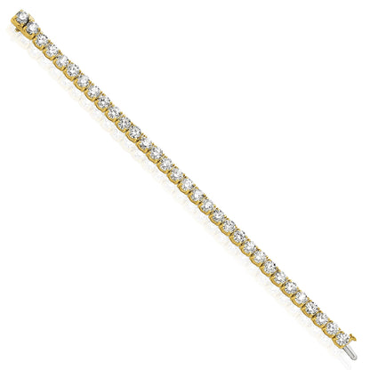 2.00-25.00CTW Lab-Grown Diamond Real 14K Gold 2mm-7mm Tennis Bracelet 7"