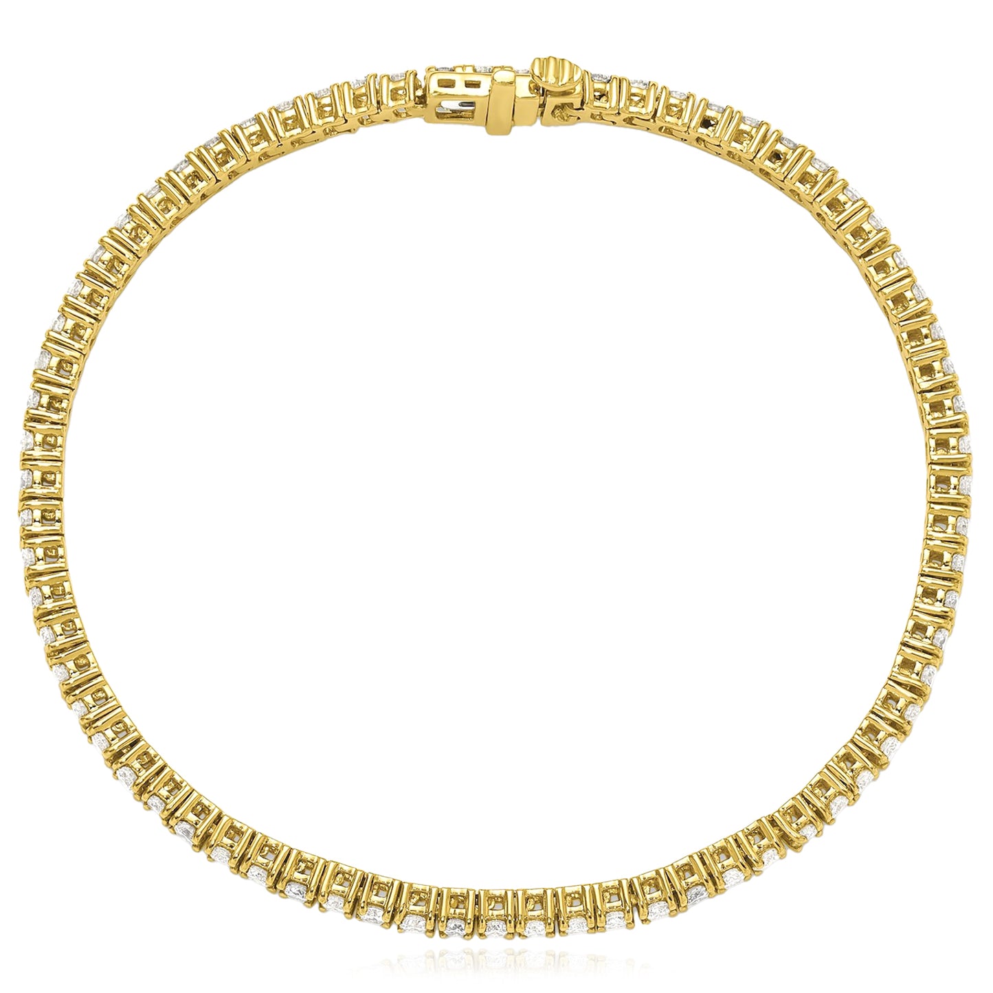 2.00-25.00CTW Lab-Grown Diamond Real 14K Gold 2mm-7mm Tennis Bracelet 7"
