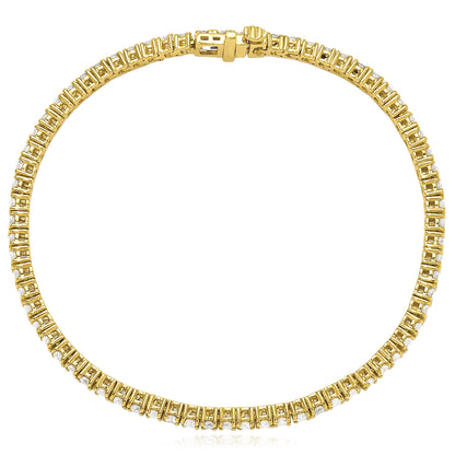 2.00-25.00CTW Lab-Grown Diamond Real 14K Gold 2mm-7mm Tennis Bracelet 7"