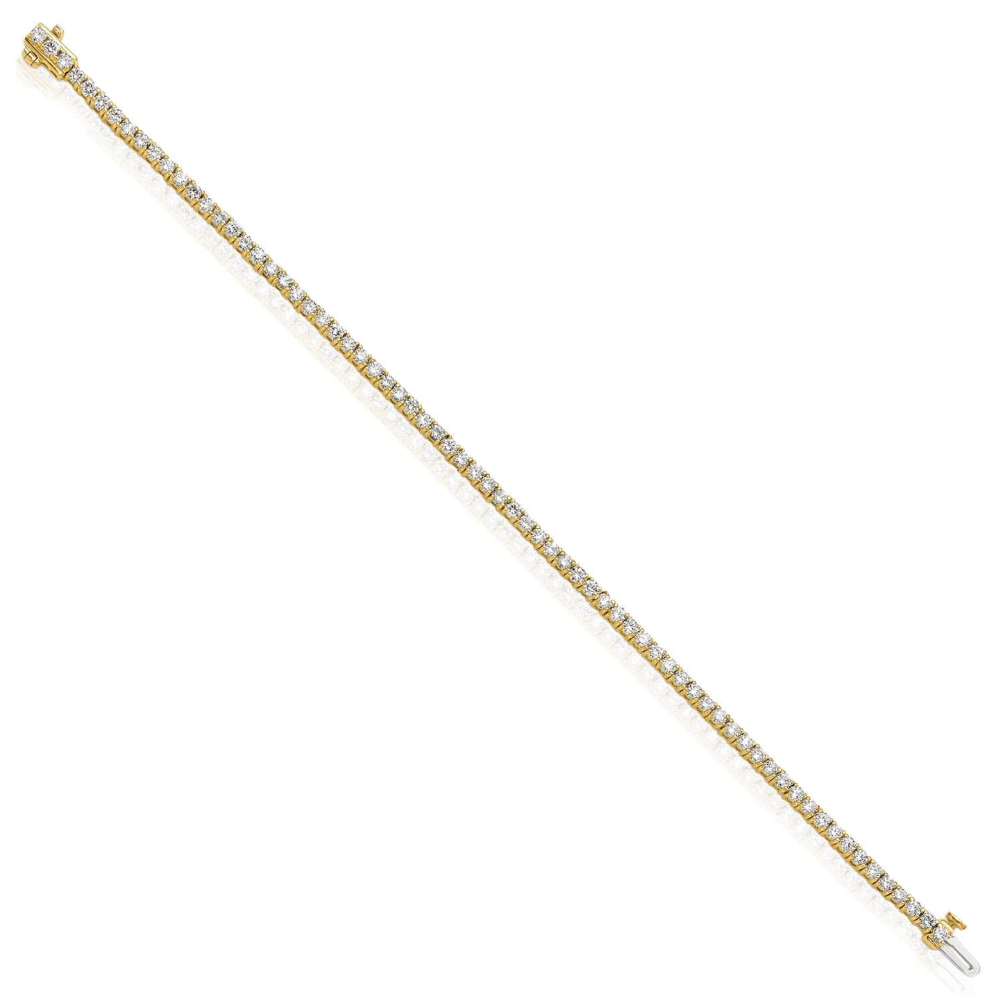 2.00-25.00CTW Lab-Grown Diamond Real 14K Gold 2mm-7mm Tennis Bracelet 7"