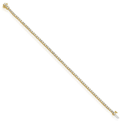 2.00-25.00CTW Lab-Grown Diamond Real 14K Gold 2mm-7mm Tennis Bracelet 7"