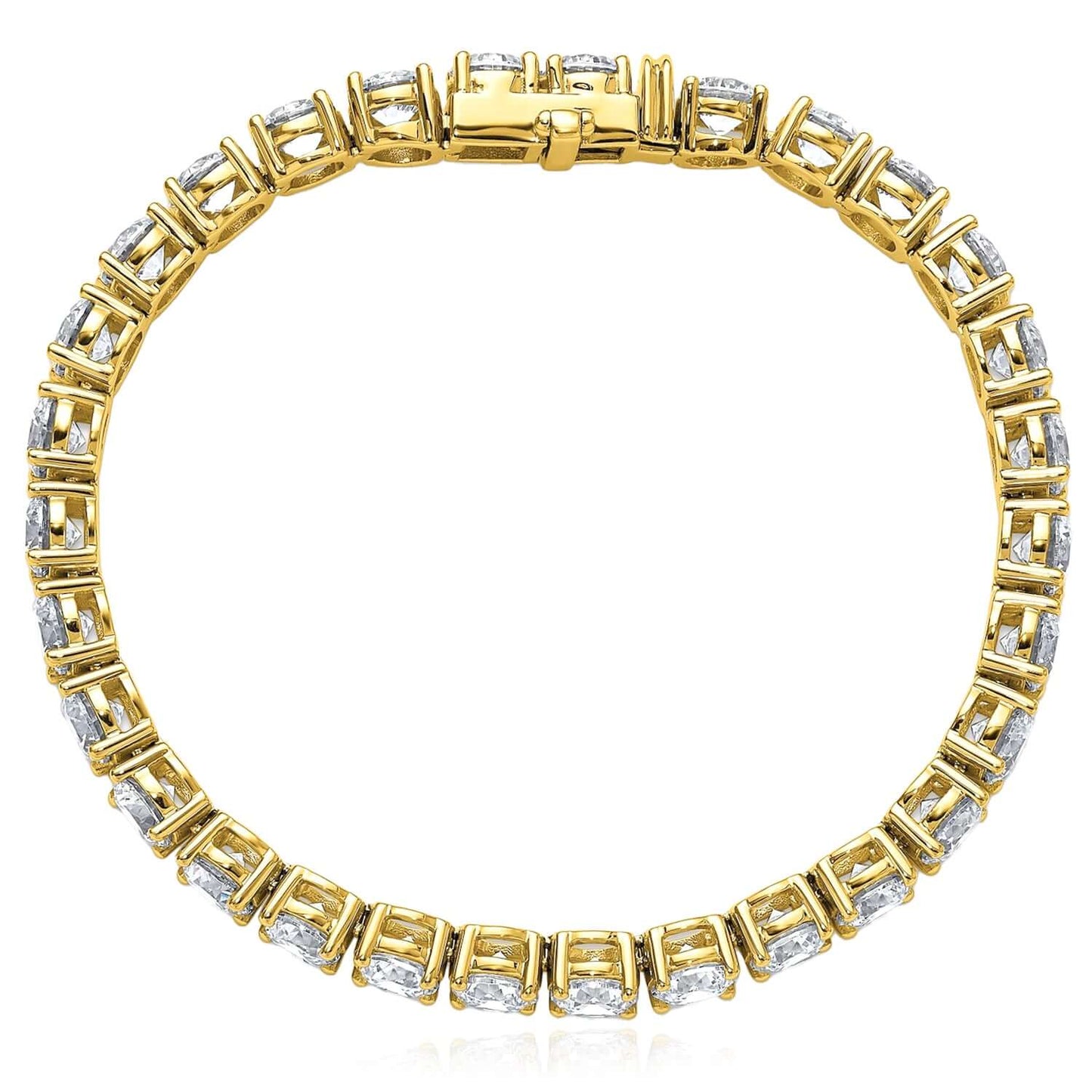 2.00-25.00CTW Lab-Grown Diamond Real 14K Gold 2mm-7mm Tennis Bracelet 7"