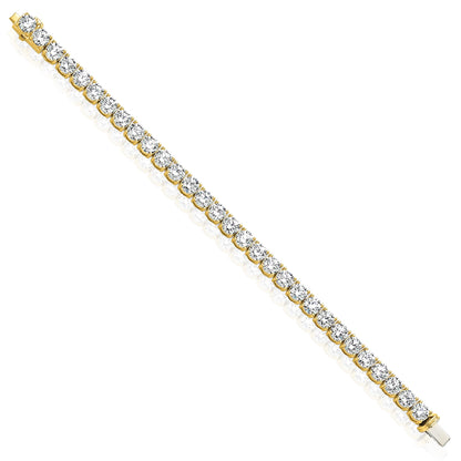 2.00-25.00CTW Lab-Grown Diamond Real 14K Gold 2mm-7mm Tennis Bracelet 7"