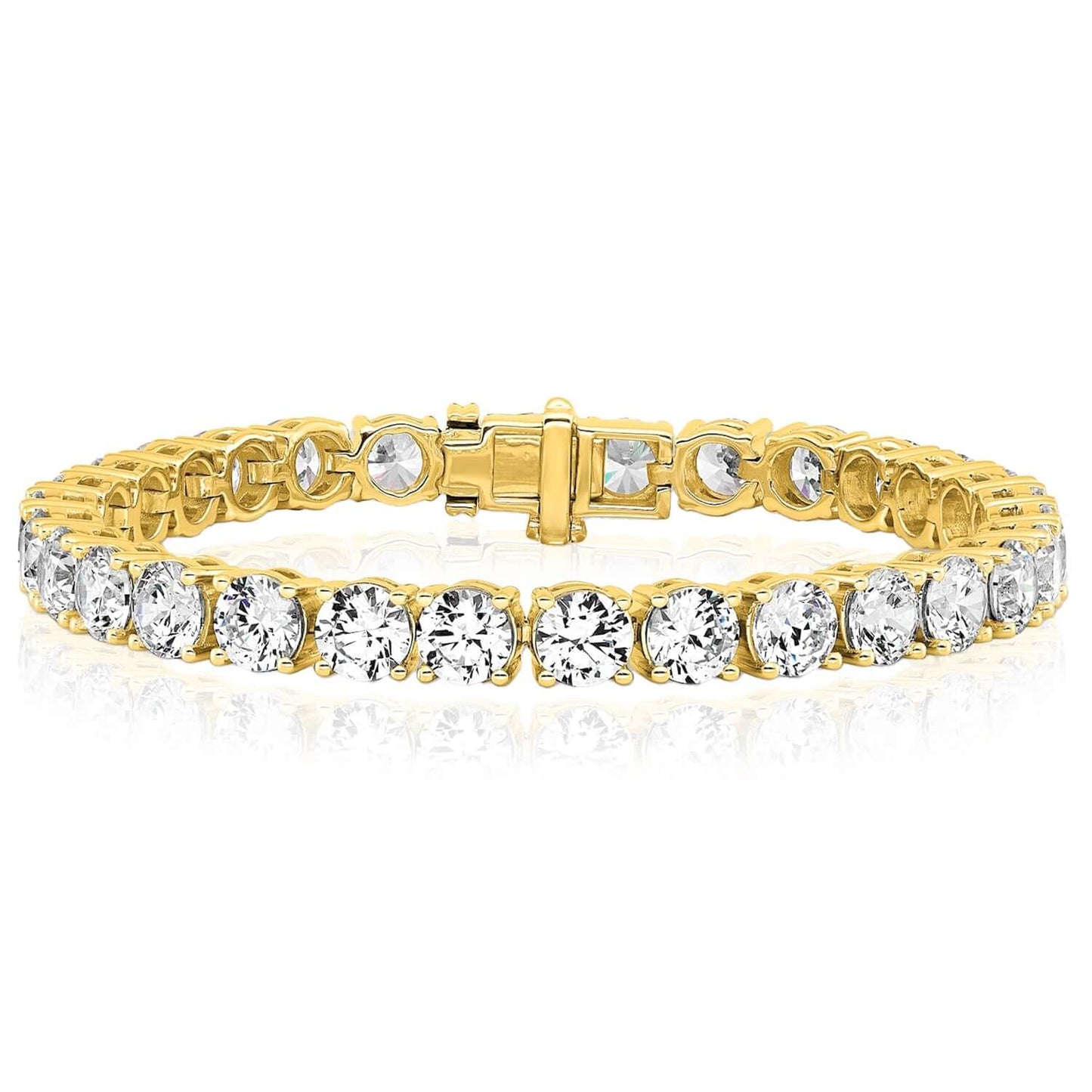 2.00-25.00CTW Lab-Grown Diamond Real 14K Gold 2mm-7mm Tennis Bracelet 7"
